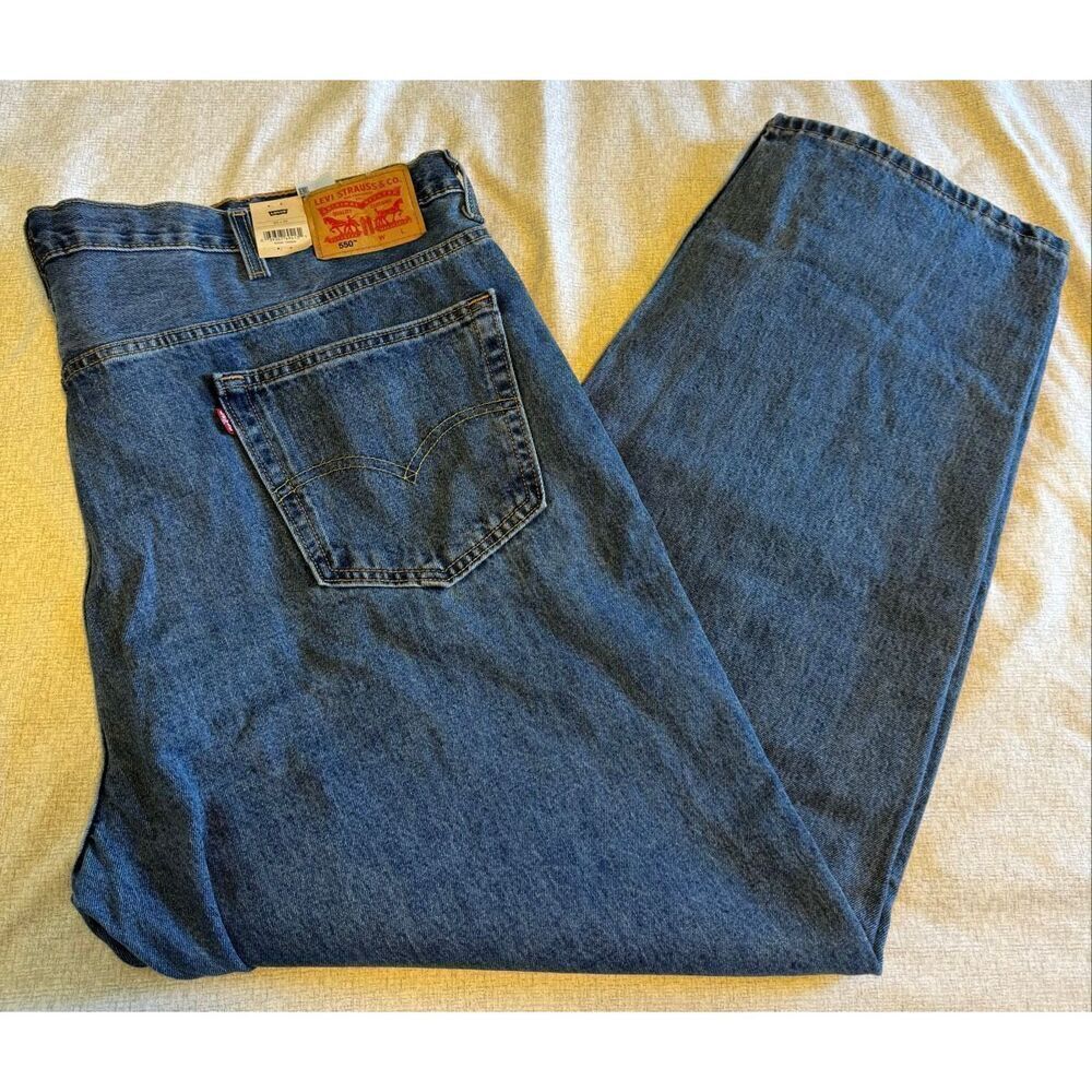 Levis 505 Size 50 x 32 Blue Big Tall Straight Leg Jeans New